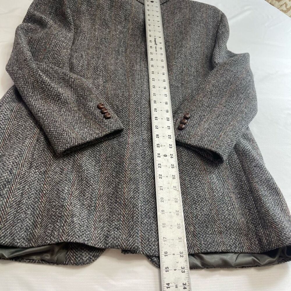 Harris Tweed VTG Grey Tweed 2 Button Blazer Size 42 - Picture 8 of 9